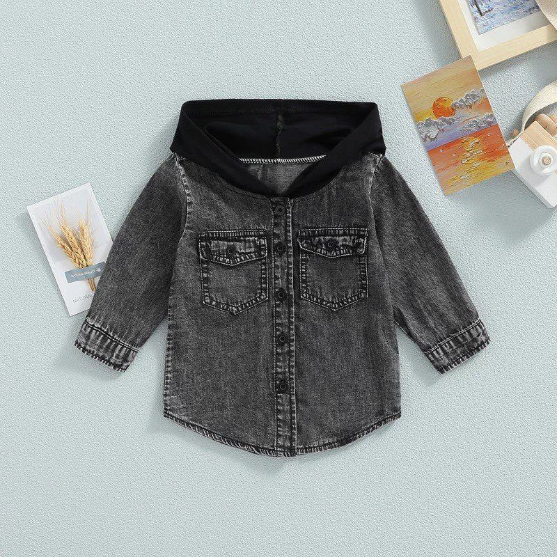 RTS: Lil Hooded Denim Shacket