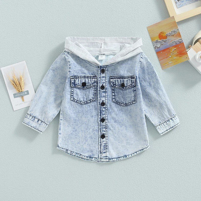 RTS: Lil Hooded Denim Shacket