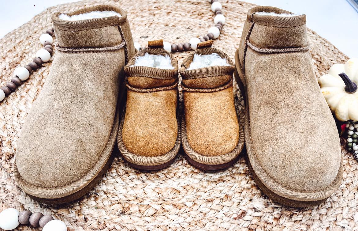 RTS: Faux Fur and Suede Mini Shortie Boots