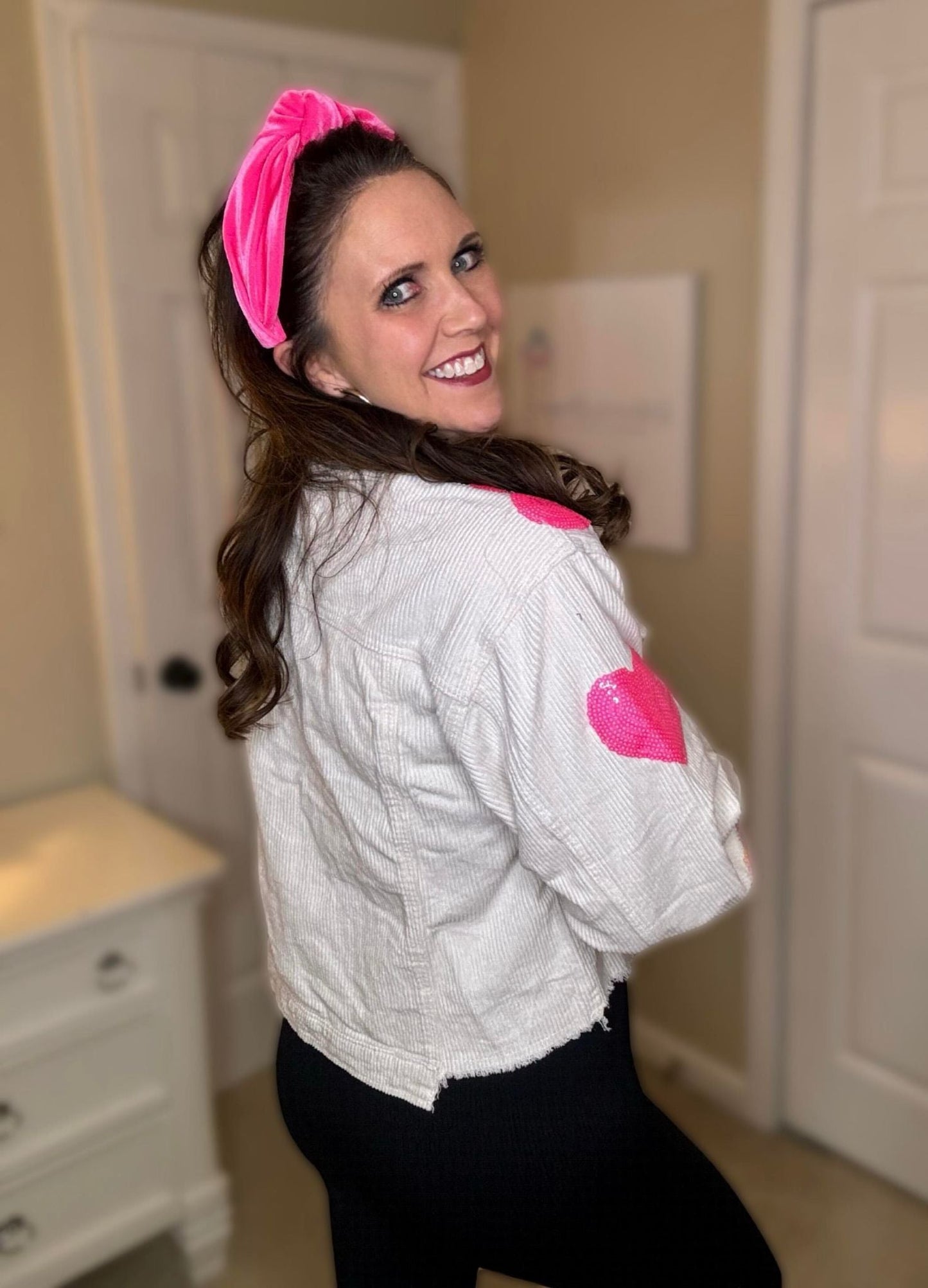 rts: Sequin Heart Corduroy Shacket
