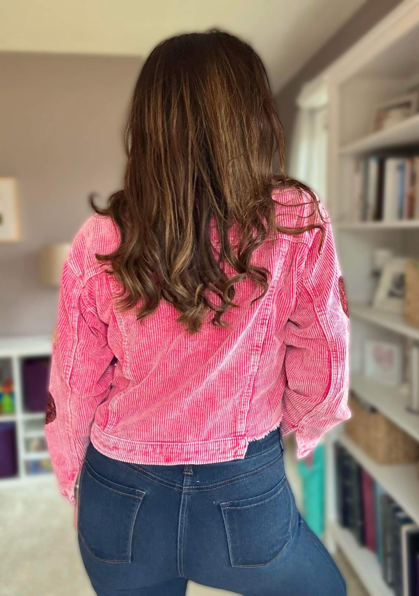 rts: Sequin Heart Corduroy Shacket
