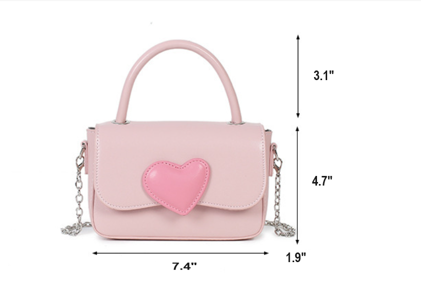rts: Vegan Leather Heart Clutch