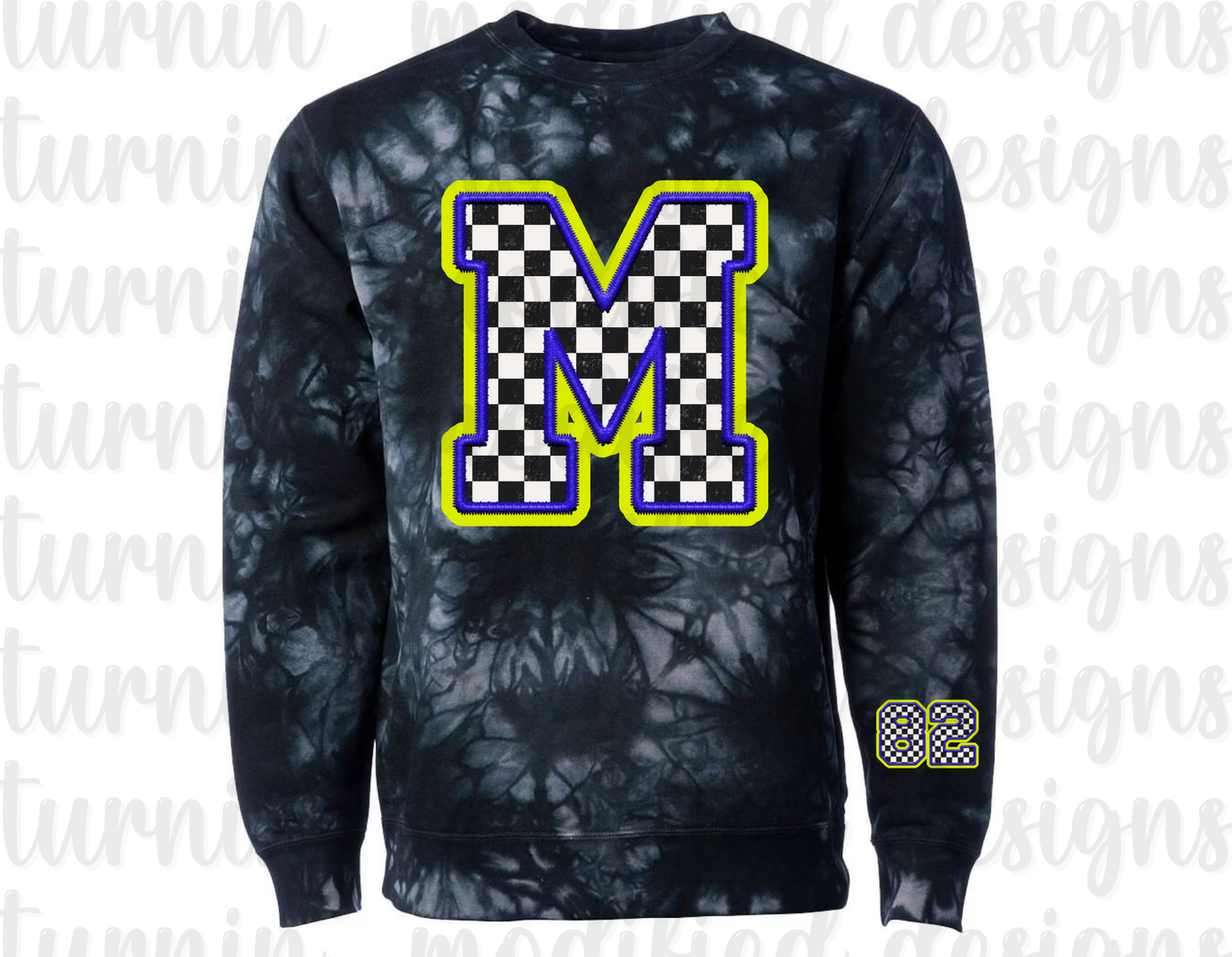 Checkered Intial W/ Number