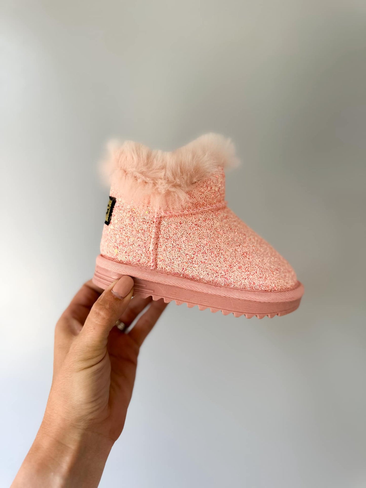 RTS: Vegan Leather Fuzzy Sparkle Boot