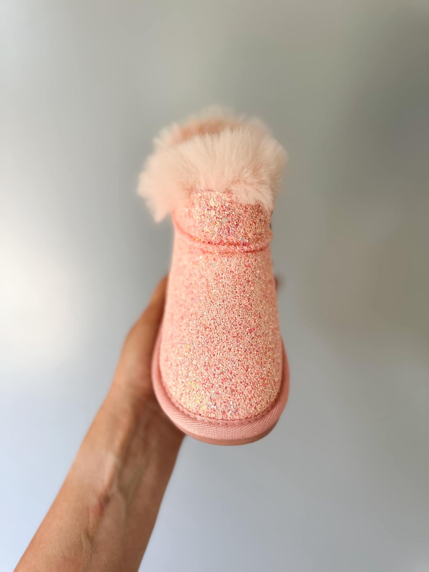RTS: Vegan Leather Fuzzy Sparkle Boot