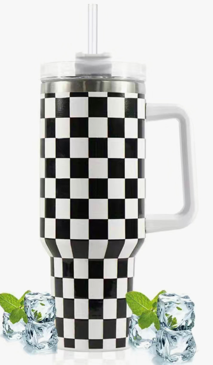 Checkered 40 Oz Tumbler