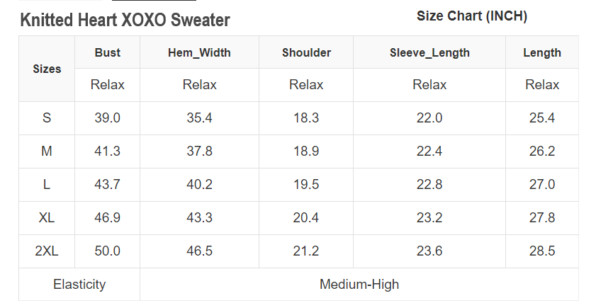 RTS: Knitted Heart XOXO Sweater
