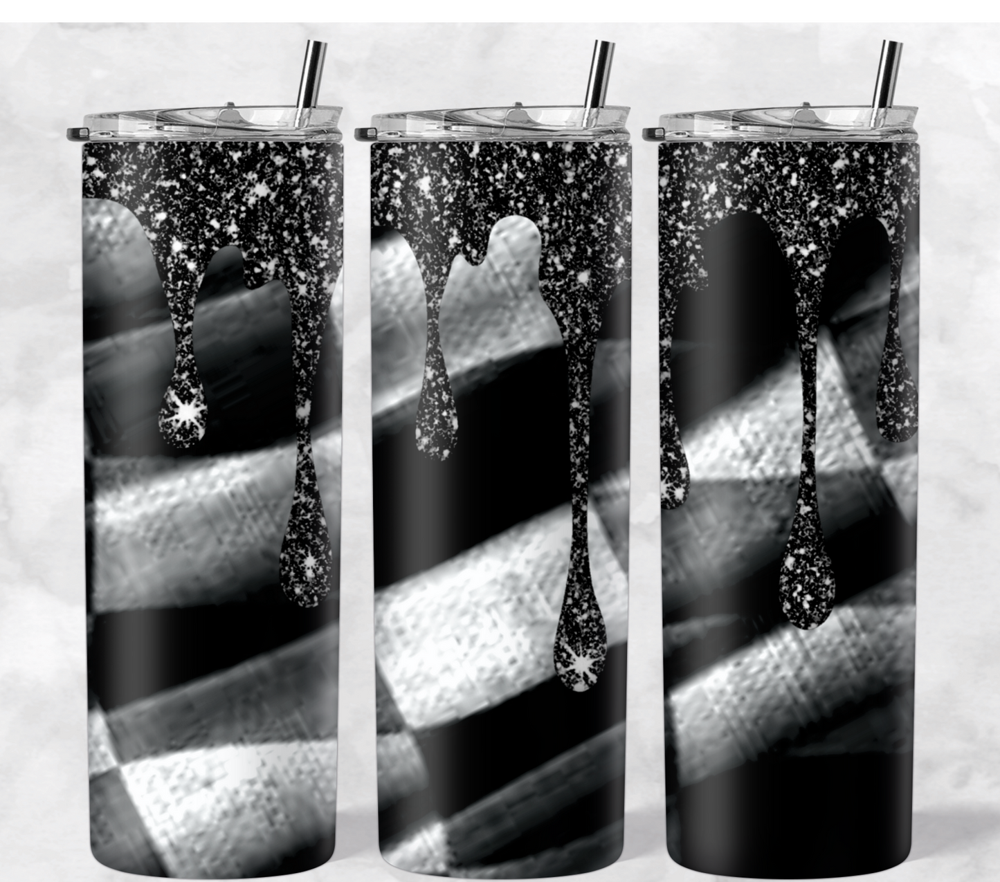 Black Checkered Drip