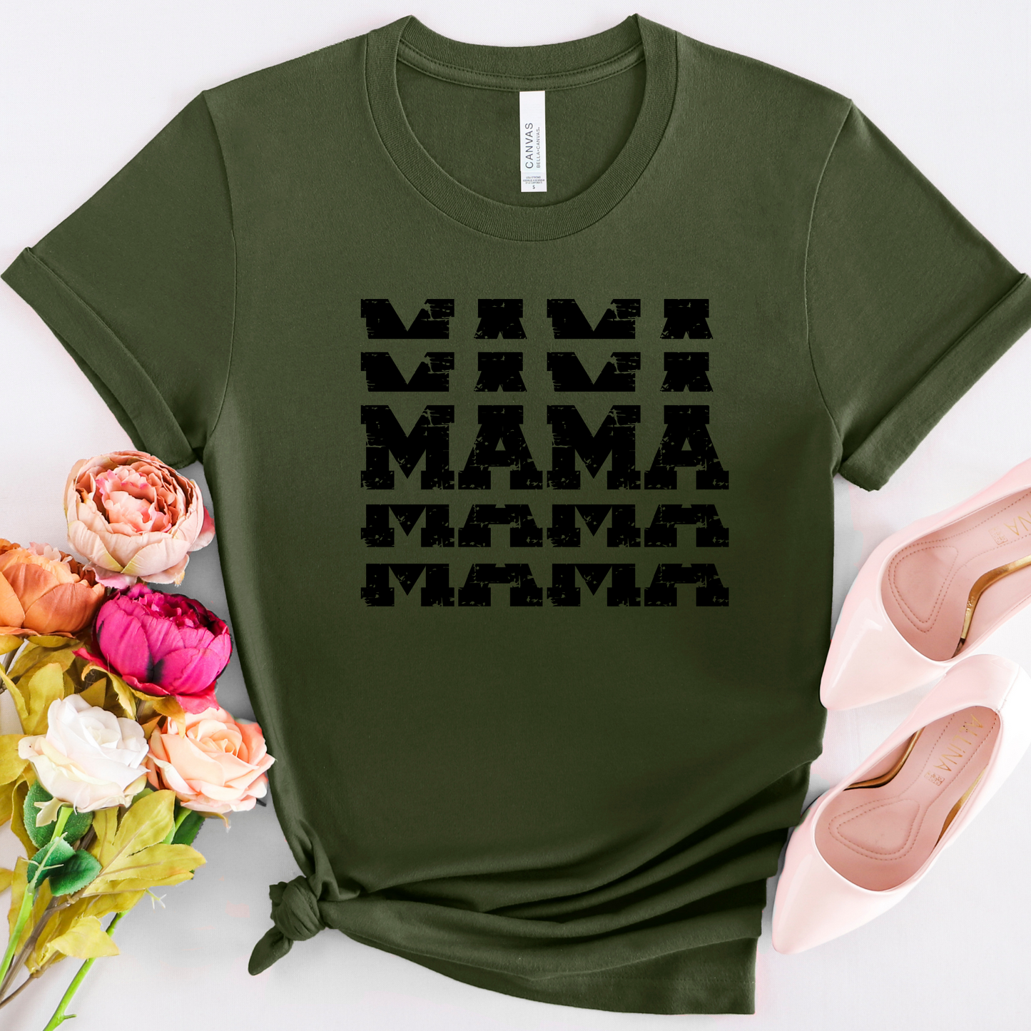 Distressed Stacked MaMa