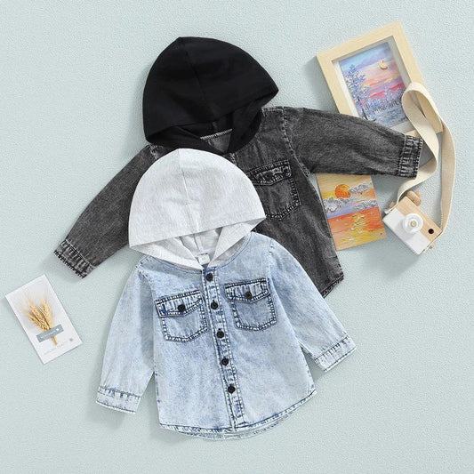 RTS: Lil Hooded Denim Shacket