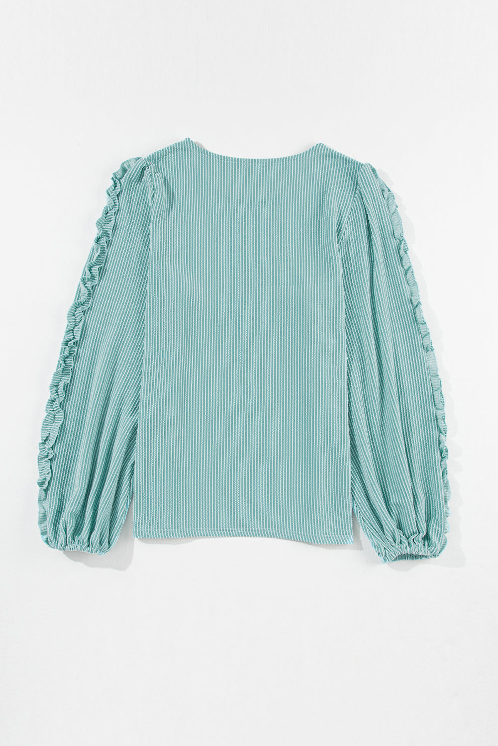 RTS: The Alice Ribbed & Ruffle Aqua Top