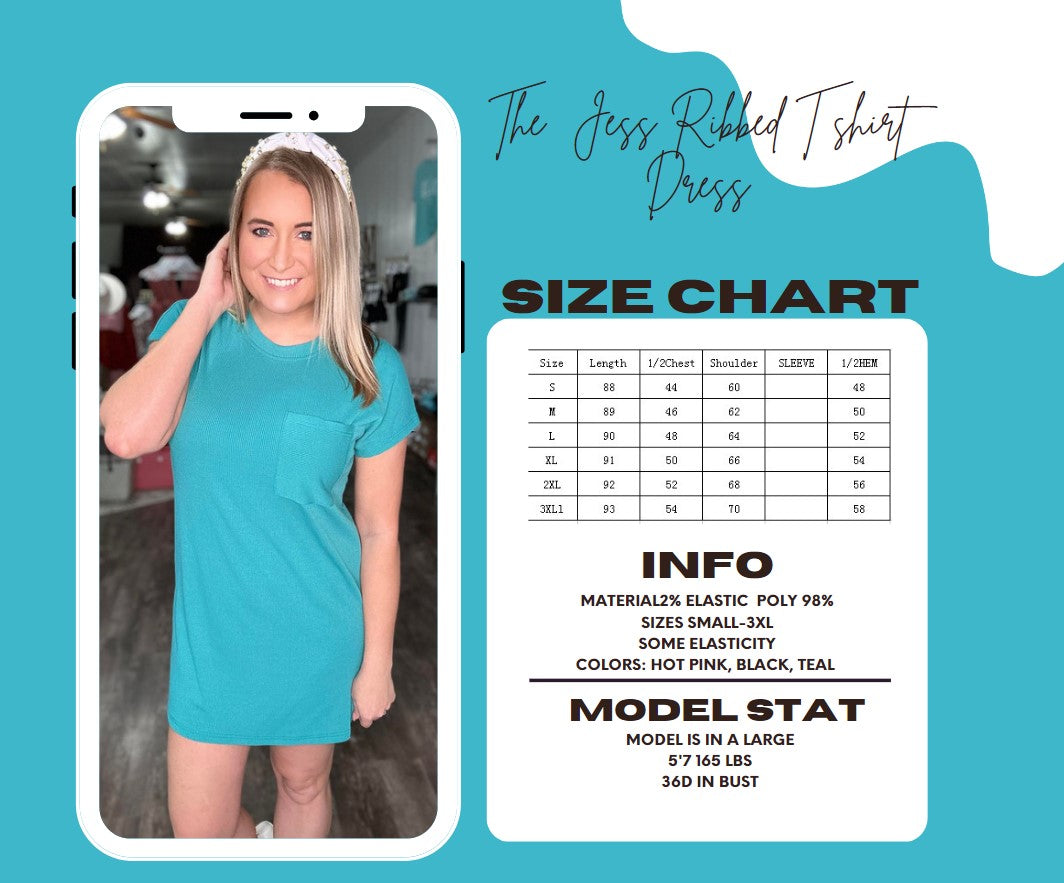 RTS: The Jess Ribbed T Shirt Dress