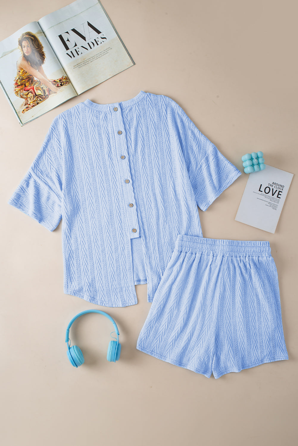 PREORDER: The Lennox Light Blue Button Lounge Set 5.28.24
