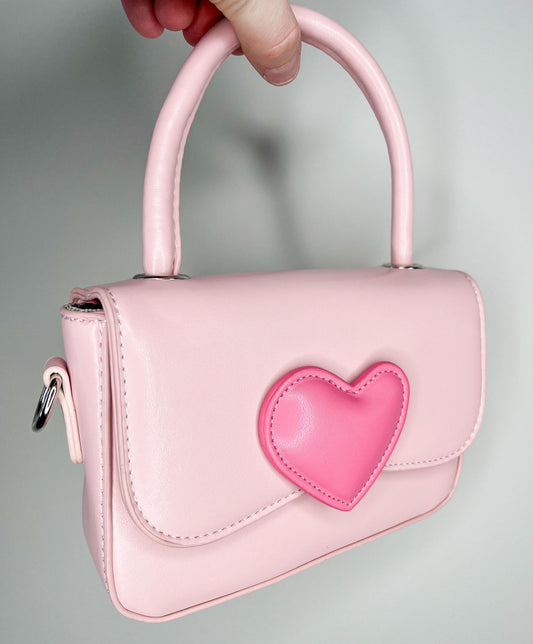 rts: Vegan Leather Heart Clutch