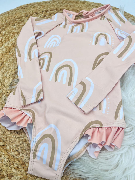 rts: Girls Long Sleeve Rainbow Swims