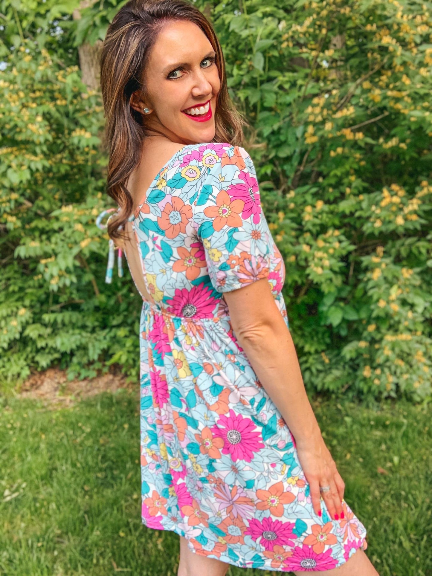 RTS: Floral boho dress