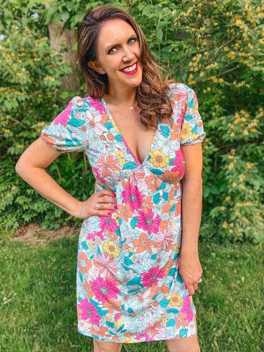 RTS: Floral boho dress