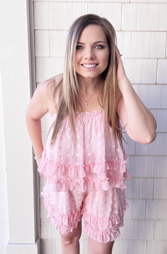 RTS: Chiffon Dot romper*