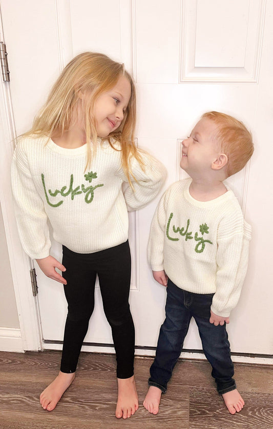 RTS: Kids Rope Embroidered Lucky Sweater