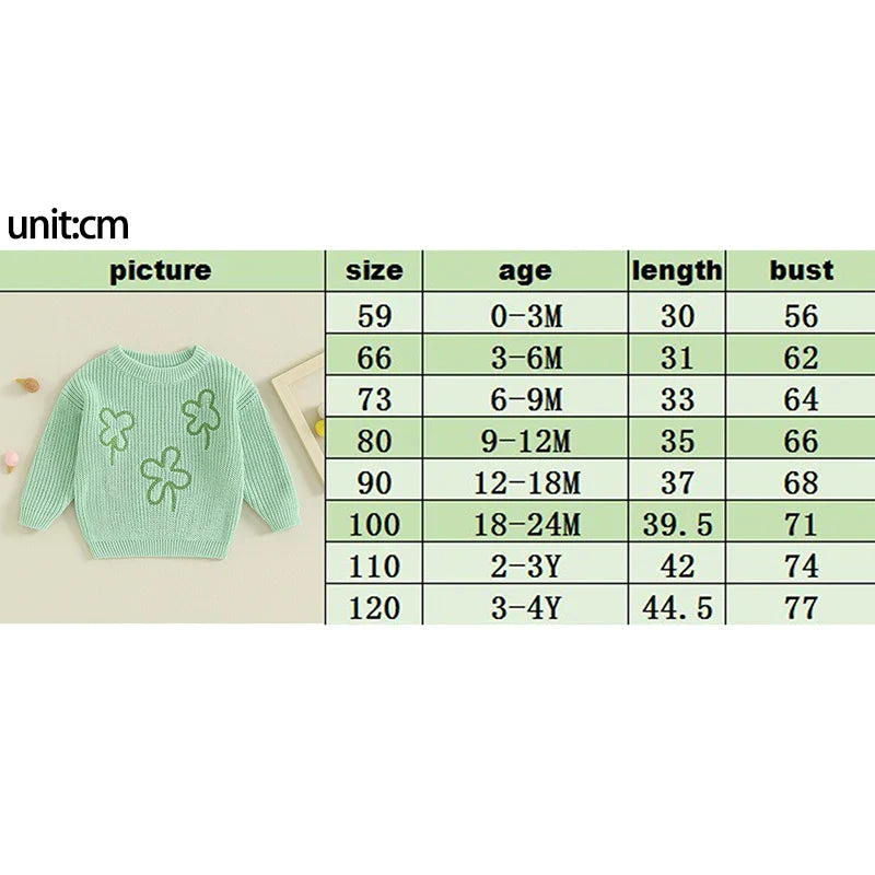 RTS: Clover Leaf Embroidered Sweater