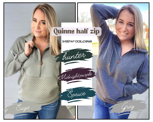 PREORDER: FOREVER3AM BRANDED QUINN QUILTED HALF ZIP PULLOVERS 10.7.24