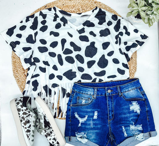 RTS: Lasso Cow Fringe Tee