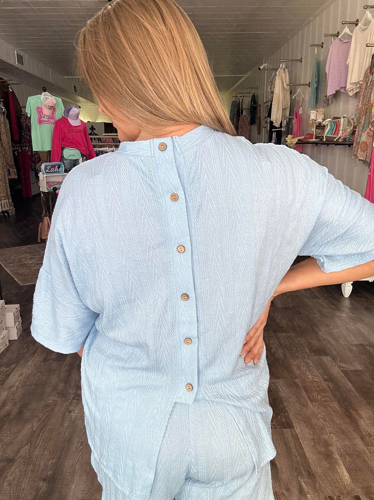 PREORDER: The Lennox Light Blue Button Lounge Set 5.28.24