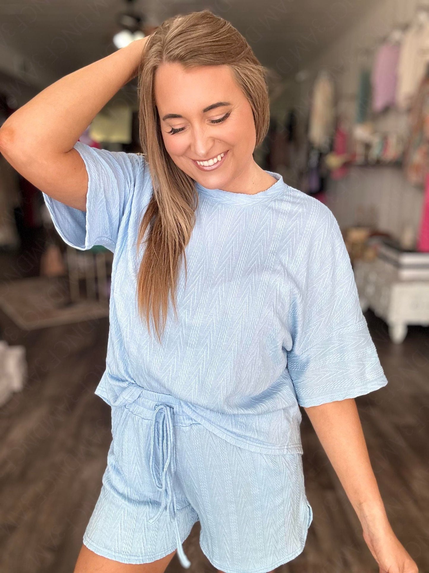 PREORDER: The Lennox Light Blue Button Lounge Set 5.28.24