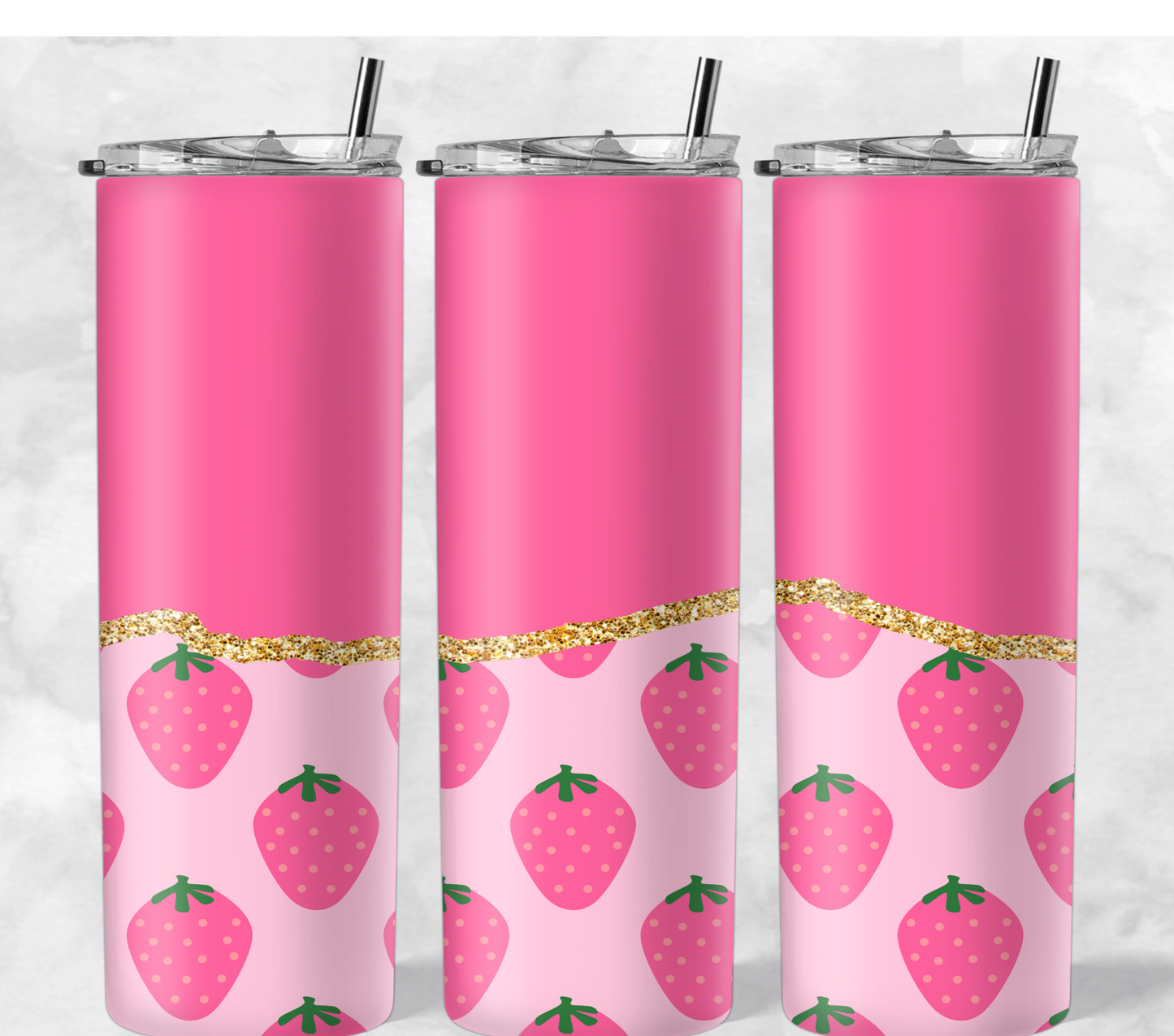 Pink Half Strawberry