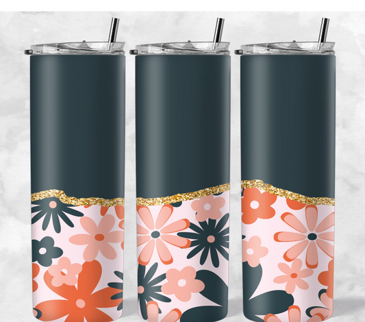 Dark Green Half Floral